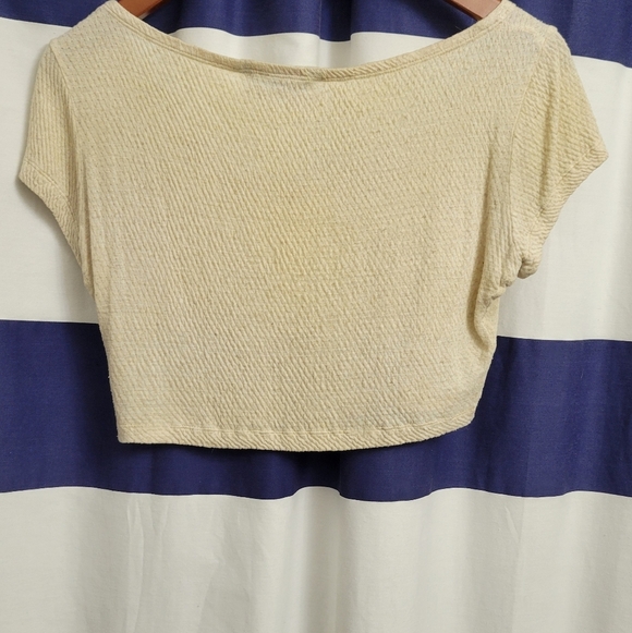 Vintage 1990s Guess Cream Crop Top | Size Medium - Picture 2 of 3